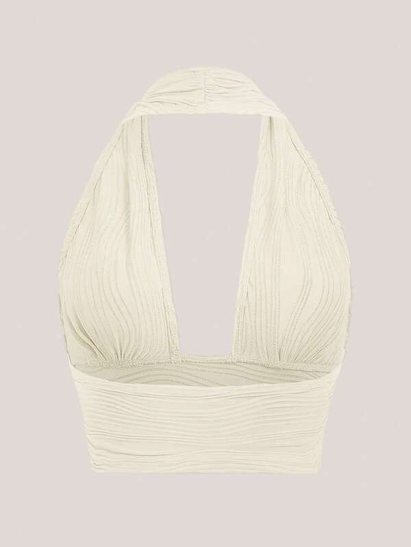 Solid backless vest style y2k top